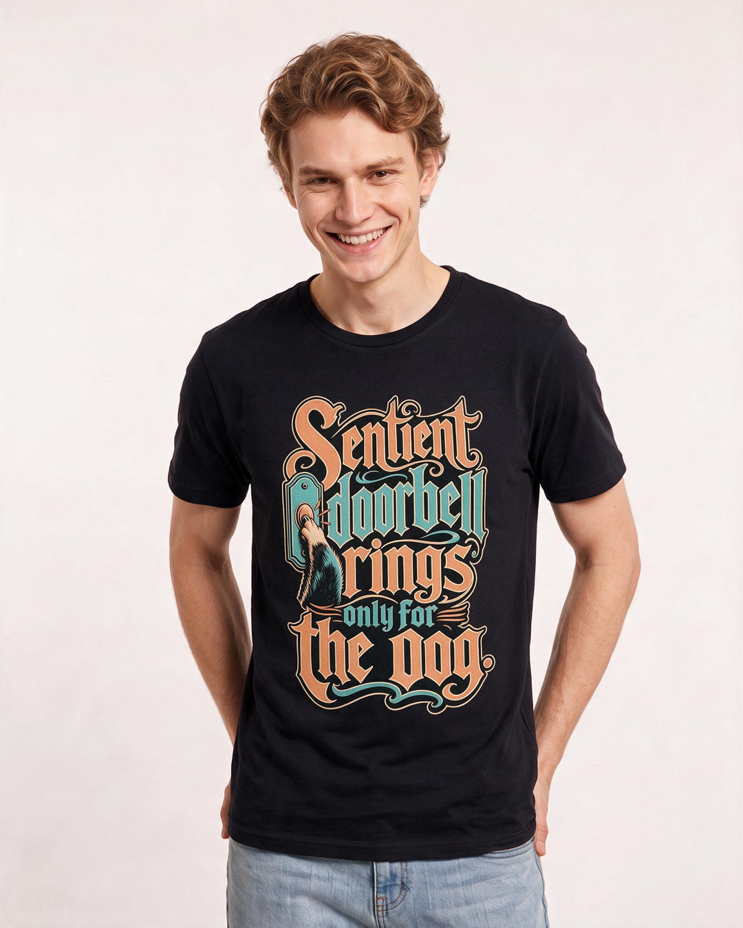 Dog Lover Black T-Shirt for Men – Everyday Expression Graphic Tee product image 3