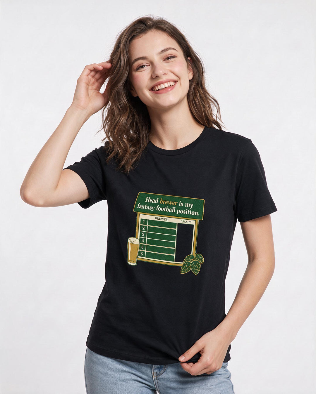 Beer Black T-Shirt for Women – Everyday Expression Graphic Tee product image 3