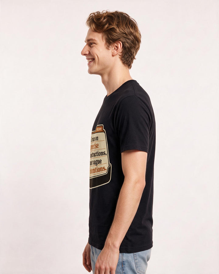 Neurodiversity Men's Black T-Shirt – I run on precise instructions, not vague product image 2