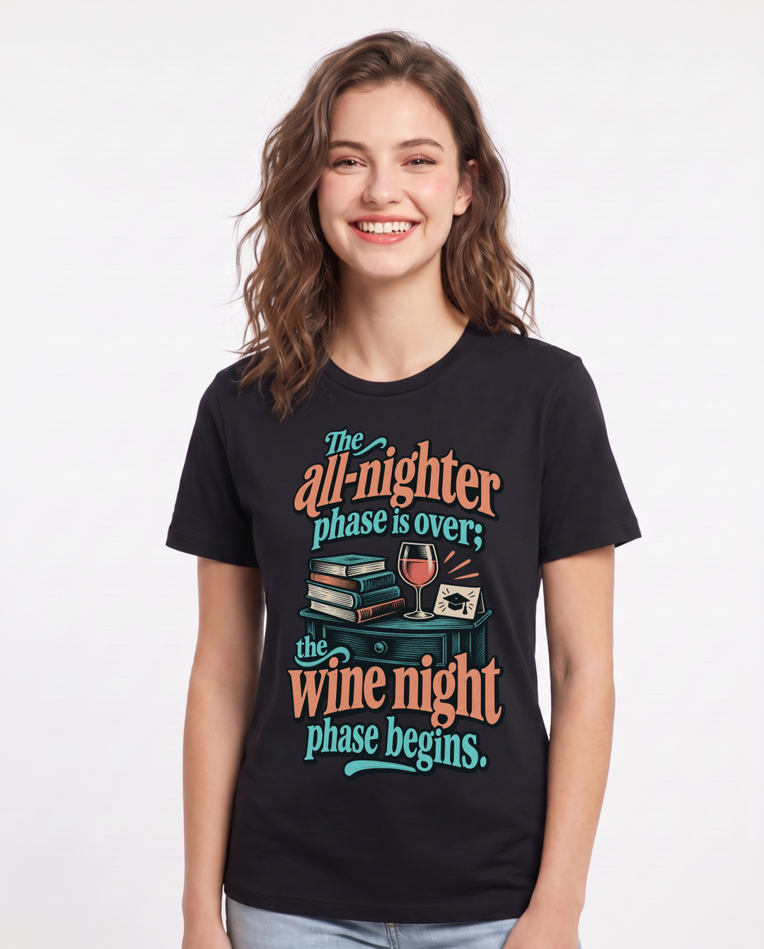 Graduation Black T-Shirt for Women – Everyday Expression Graphic Tee product image 3