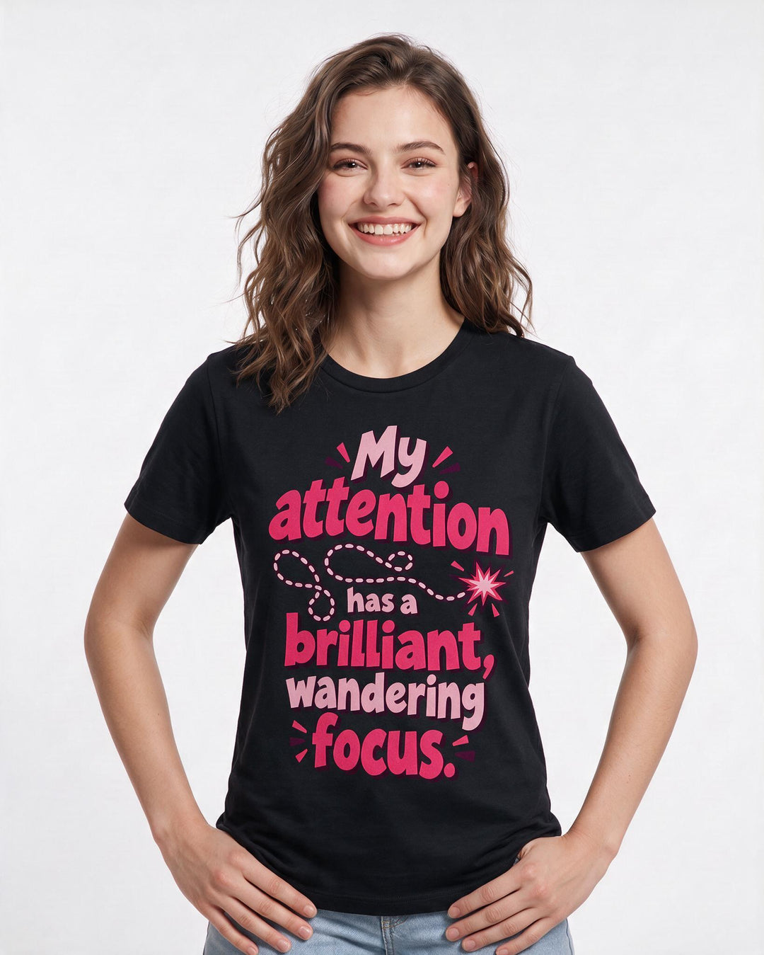 Neurodiversity Black T-Shirt for Women – Everyday Expression Graphic Tee product image 1