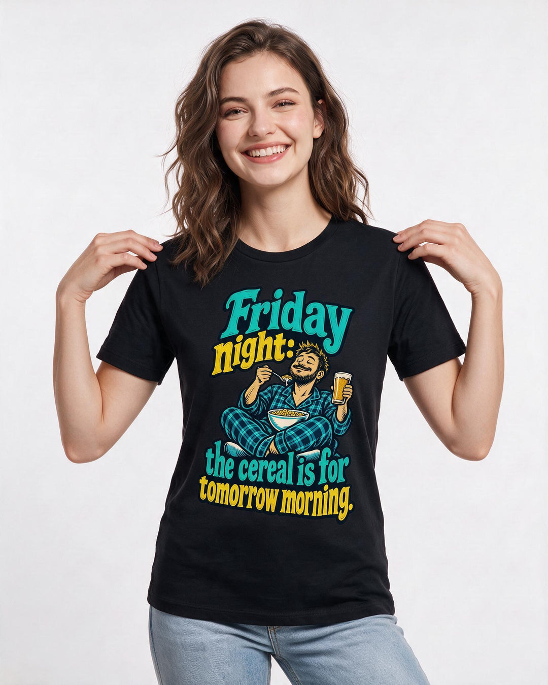 Beer Black T-Shirt for Women – Everyday Expression Graphic Tee product image 1