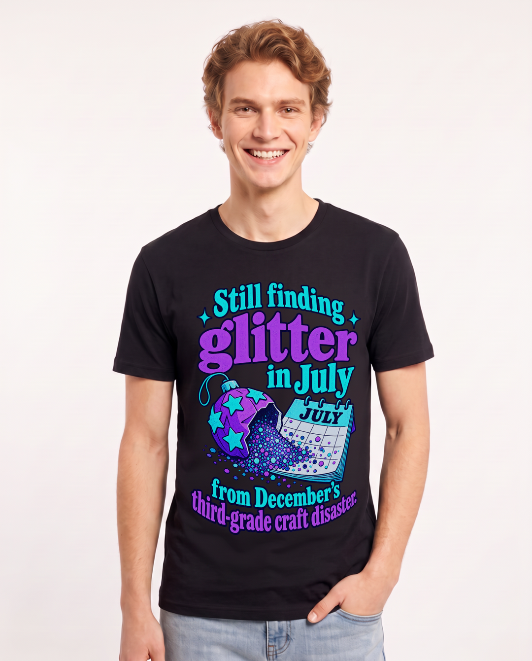 Christmas Black T-Shirt for Men – Holiday Theme Graphic Tee product image 3