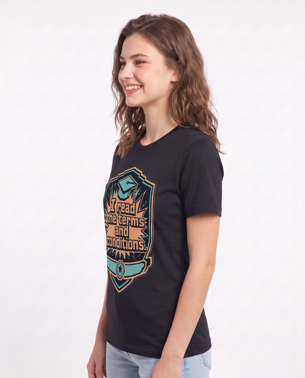Graduation Gift Women's Black T-Shirt - I read the terms and product image 2