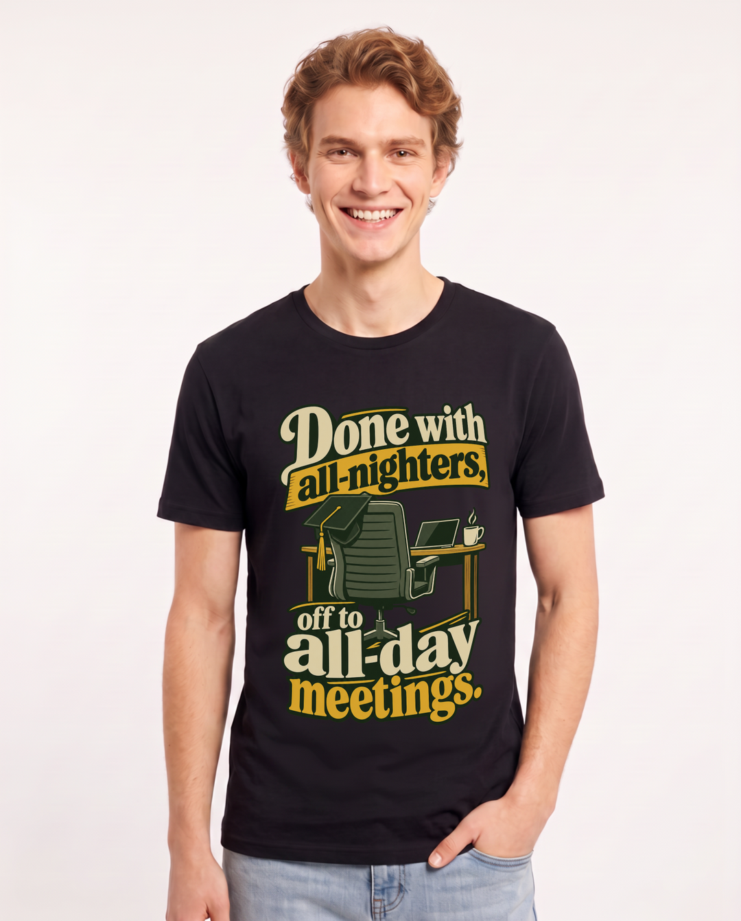 Graduation Black T-Shirt for Men – Everyday Expression Graphic Tee product image 3