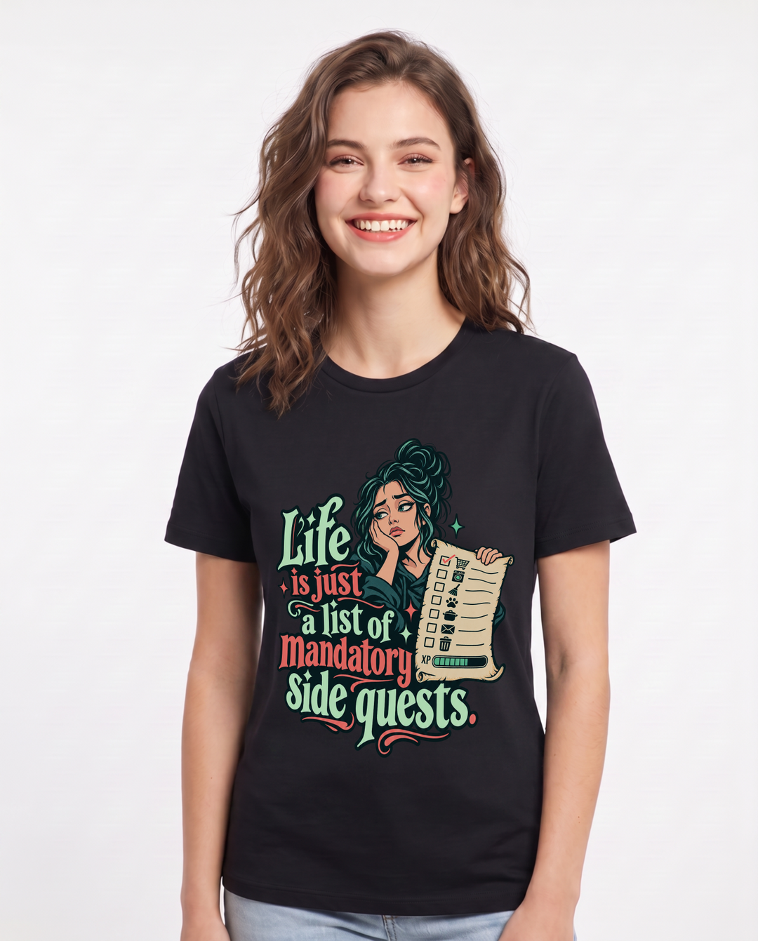 Gaming Black T-Shirt for Women – Game Night Graphic Tee product image 3