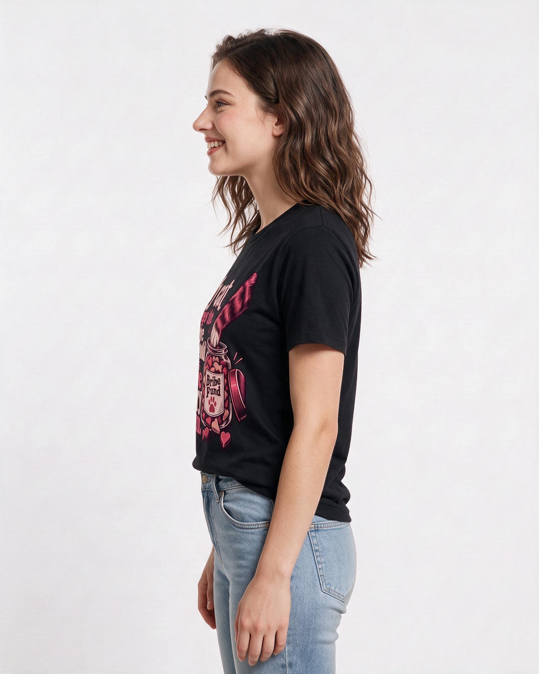 Cat Lover Black T-Shirt for Women – Everyday Expression Graphic Tee product image 2