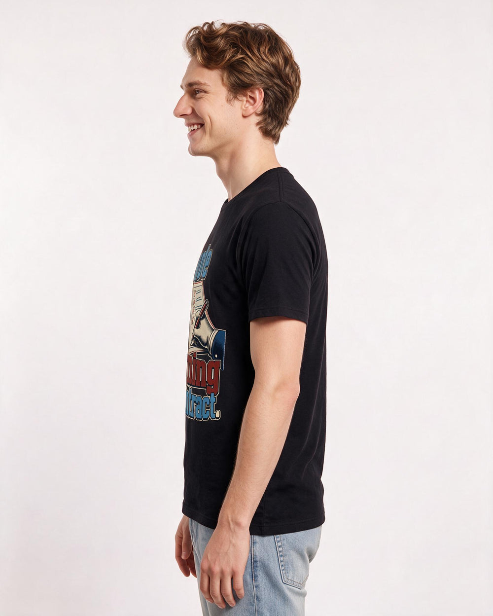 Political Statement Men's Black T-Shirt – I vote like I'm signing a contract. product image 2