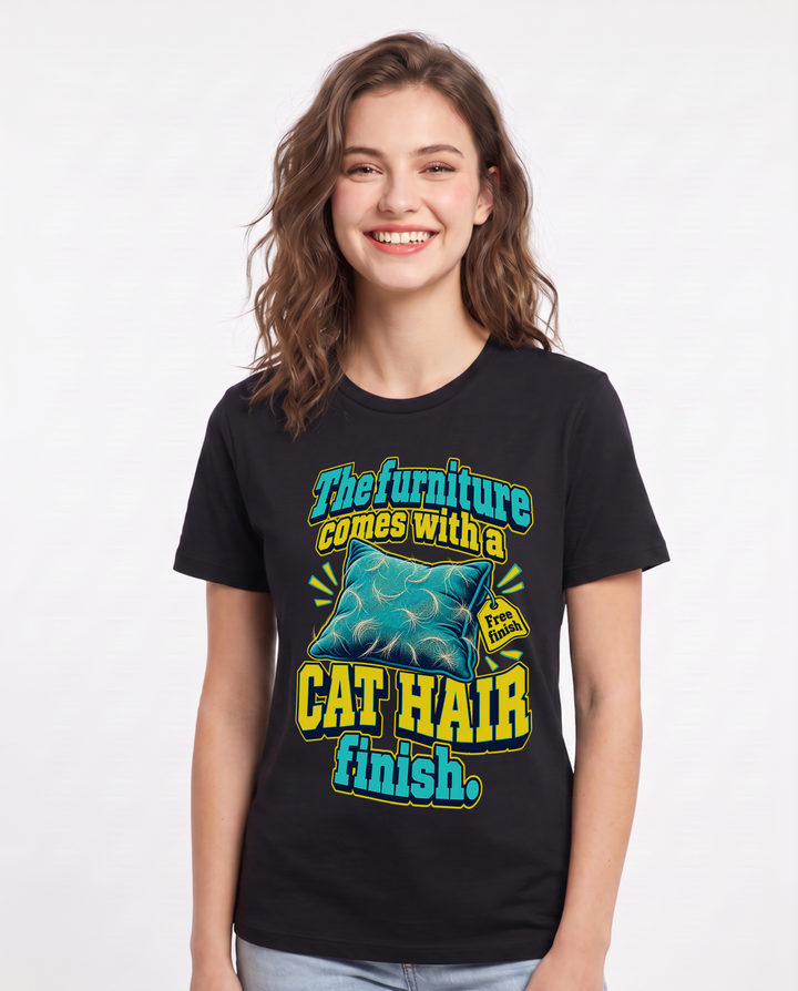 Cat Lover Black T-Shirt for Women – Everyday Expression Graphic Tee product image 3