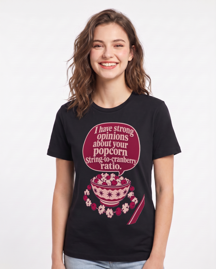Christmas Women's Black T-Shirt - I have strong opinions about your product image 1