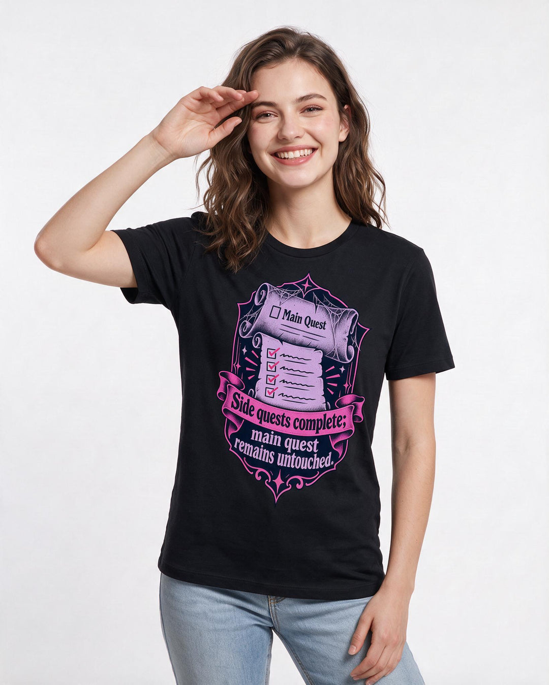 Gaming Black T-Shirt for Women – Game Night Graphic Tee product image 1