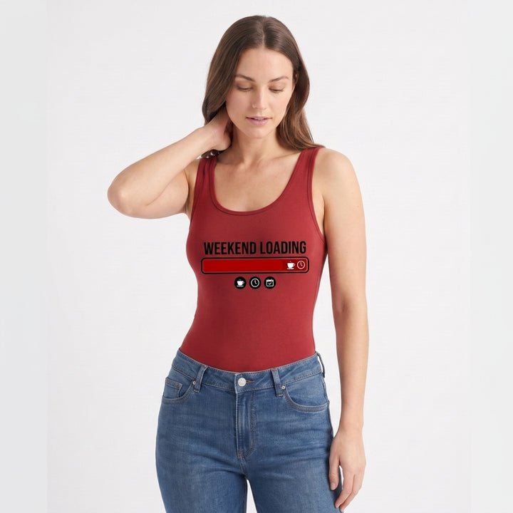 - Sleeveless Round-Neck Tank Bodysuit mockup 2