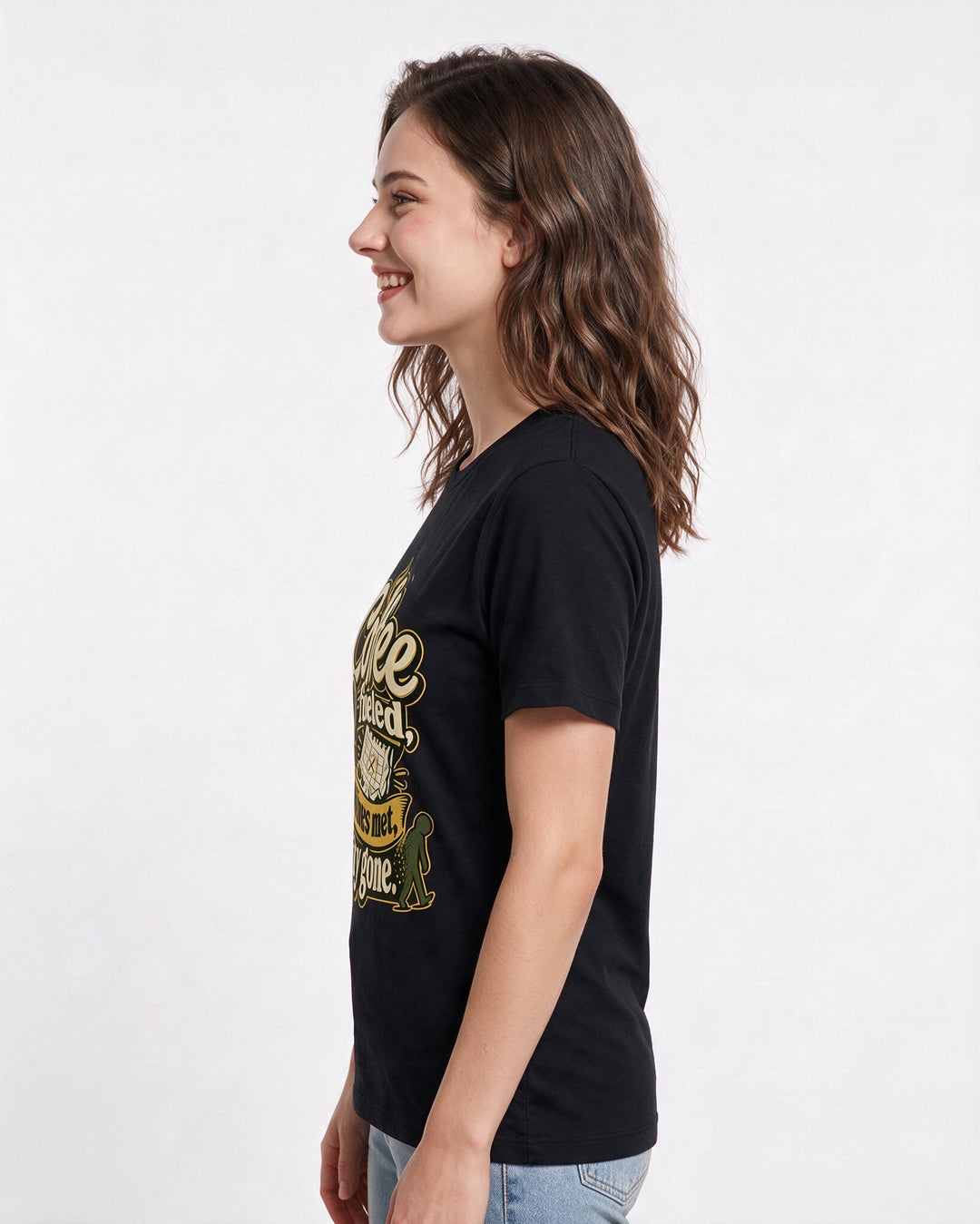 Graduation Black T-Shirt for Women – Everyday Expression Graphic Tee product image 2