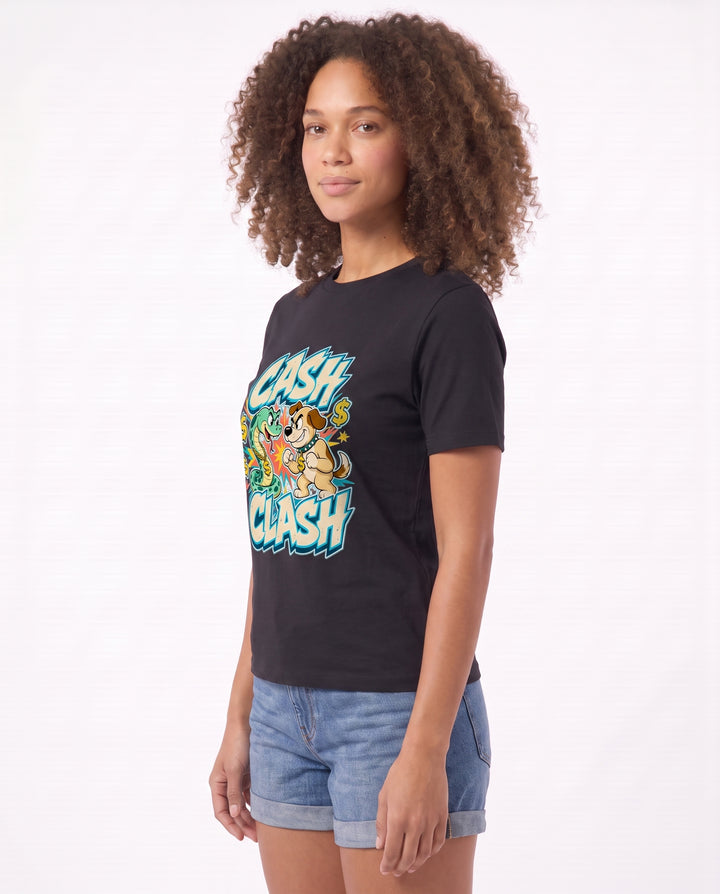 Cash Clash Black T-Shirt mockup 2