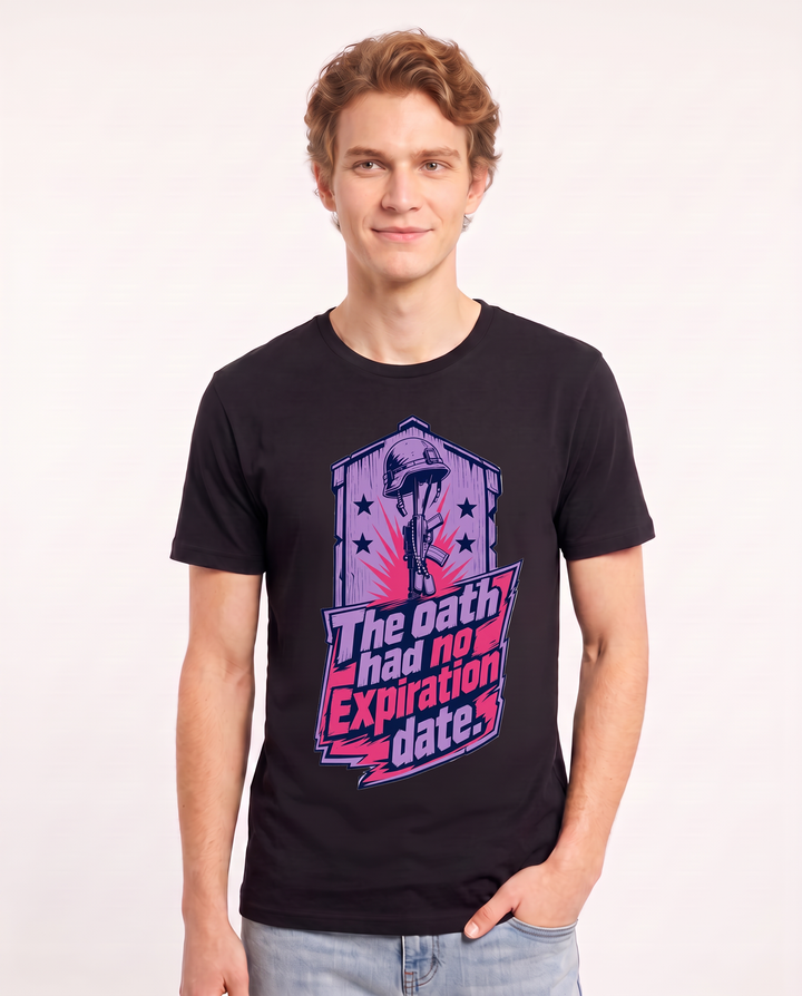 Graphic Men's Black T-Shirt - The oath had no expiration date. product image 3