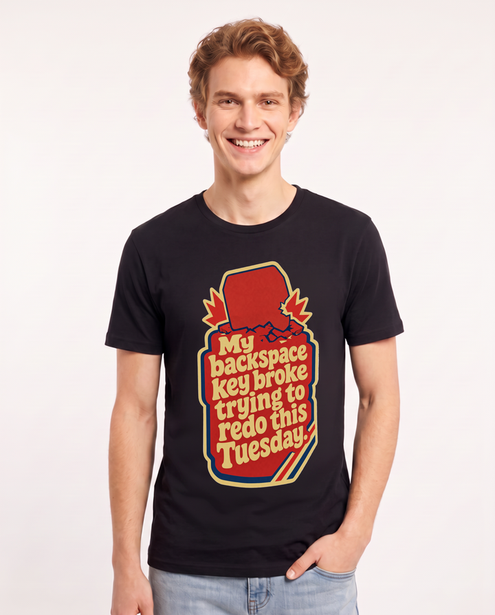 Gaming Men's Black T-Shirt - My backspace key broke trying to redo product image 1
