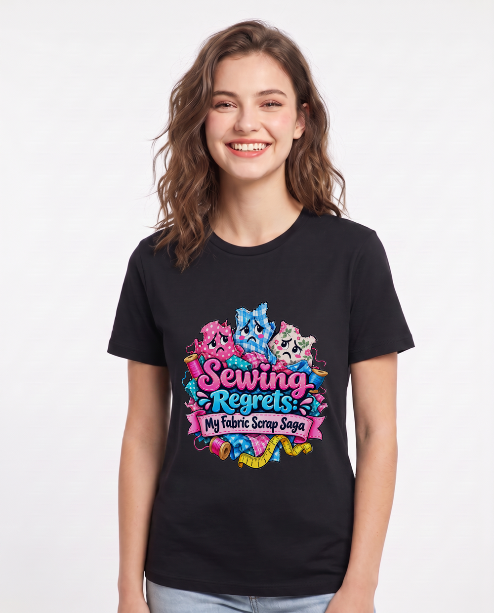 Sewing Regrets: My Fabric Scrap Saga Women's Black T-Shirt product image 2