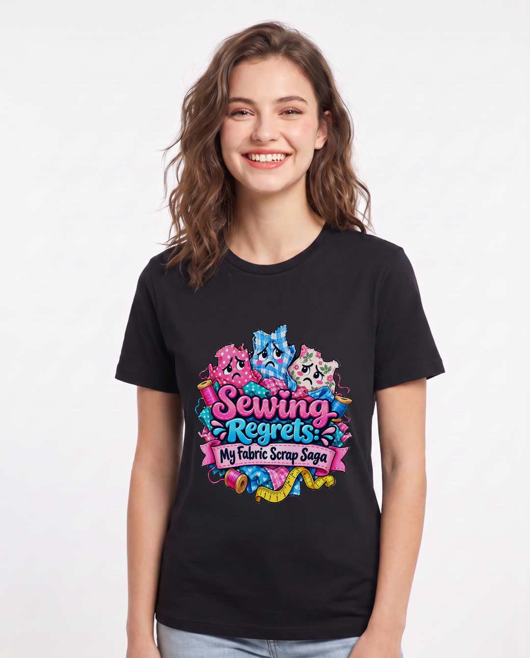 Sewing Regrets: My Fabric Scrap Saga Women's Black T-Shirt product image 2