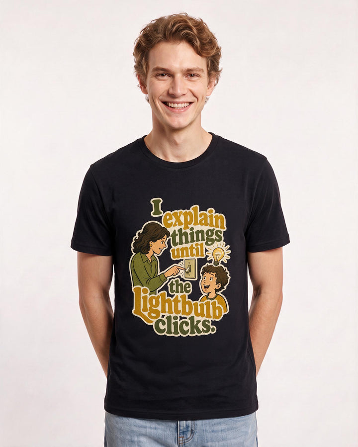Teacher Black T-Shirt for Men – Everyday Expression Graphic Tee product image 3