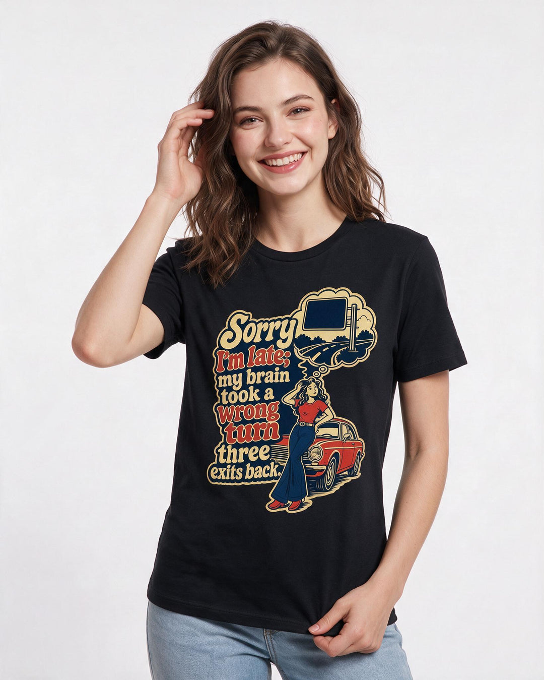 Meme Black T-Shirt for Women – Everyday Expression Graphic Tee product image 3