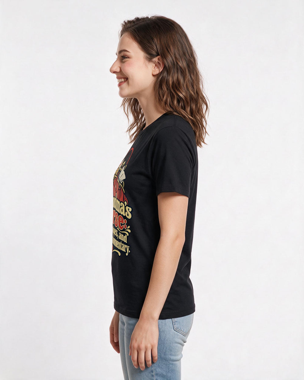 Grandparent Black T-Shirt for Women – Everyday Expression Graphic Tee product image 2
