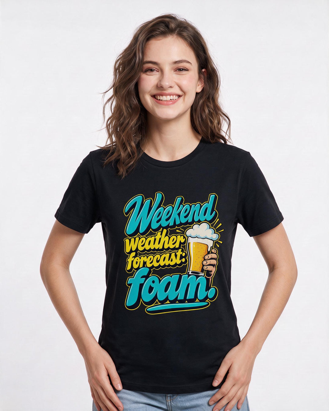 Beer Black T-Shirt for Women – Everyday Expression Graphic Tee product image 1