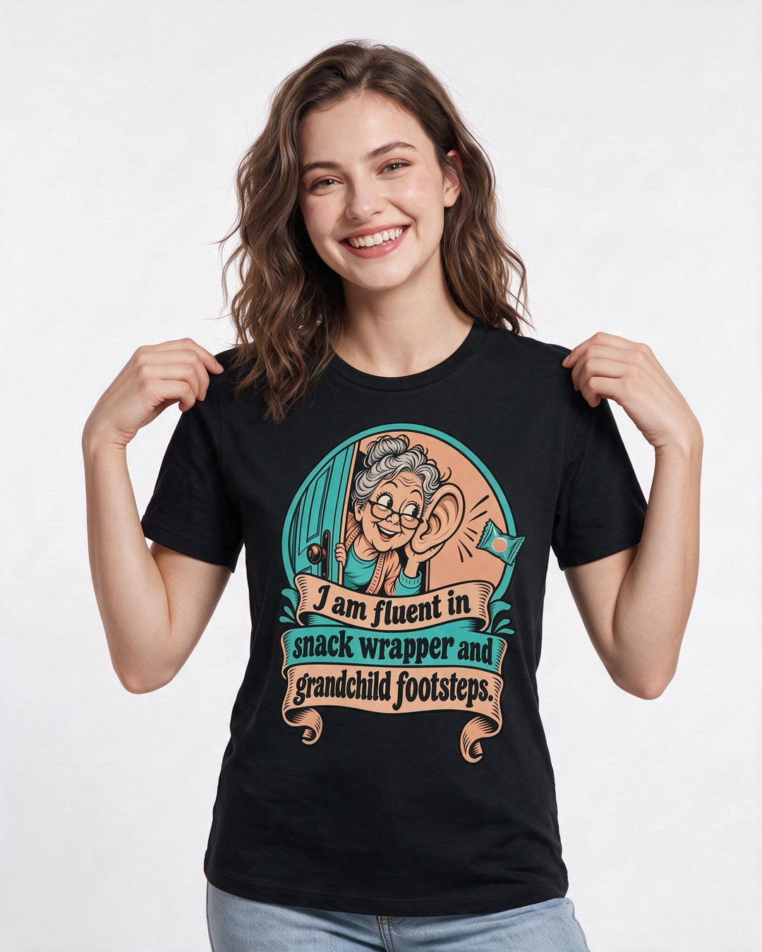 Grandparent Black T-Shirt for Women – Everyday Expression Graphic Tee product image 1