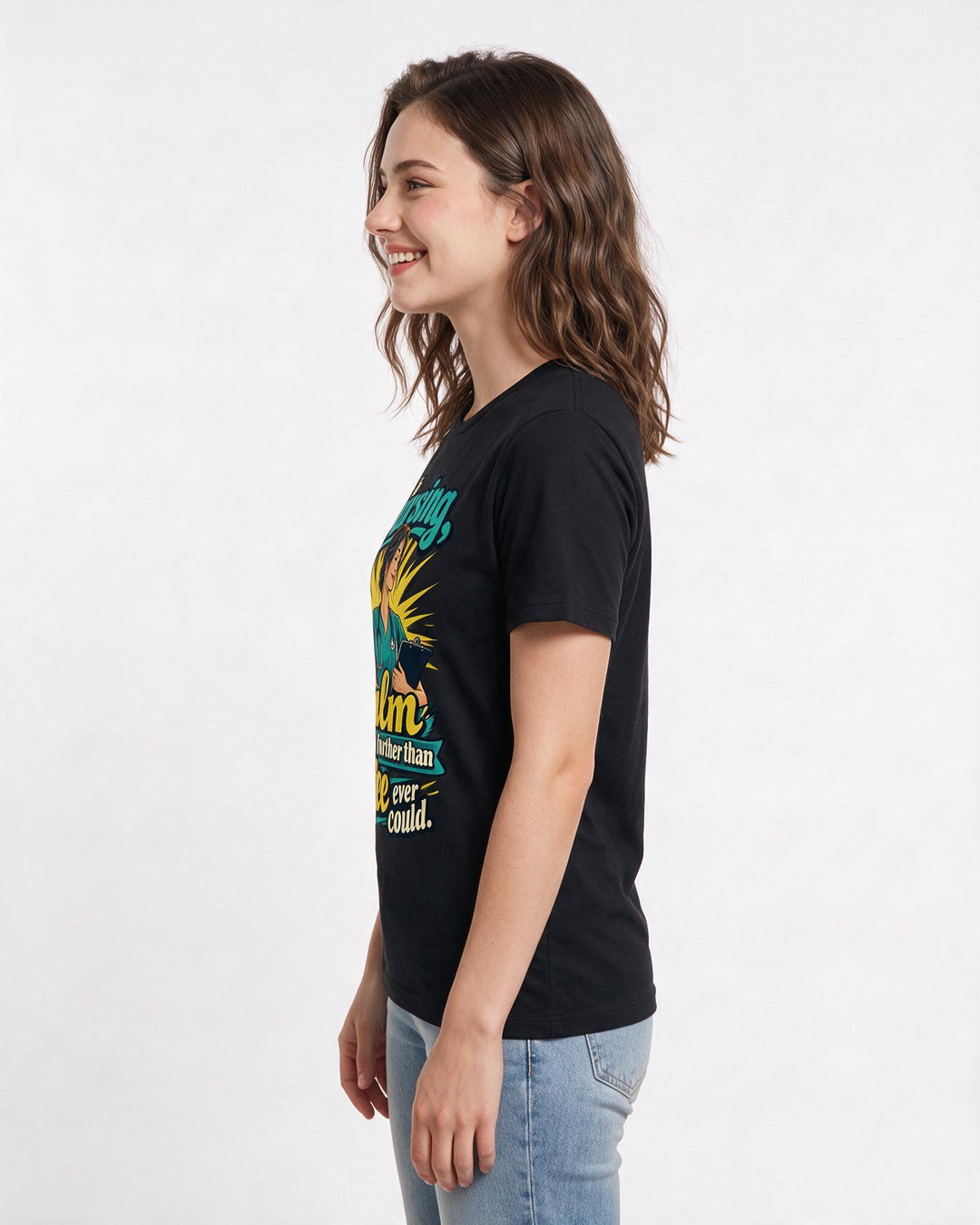 Nurse Black T-Shirt for Women – Nursing Life Graphic Tee product image 2
