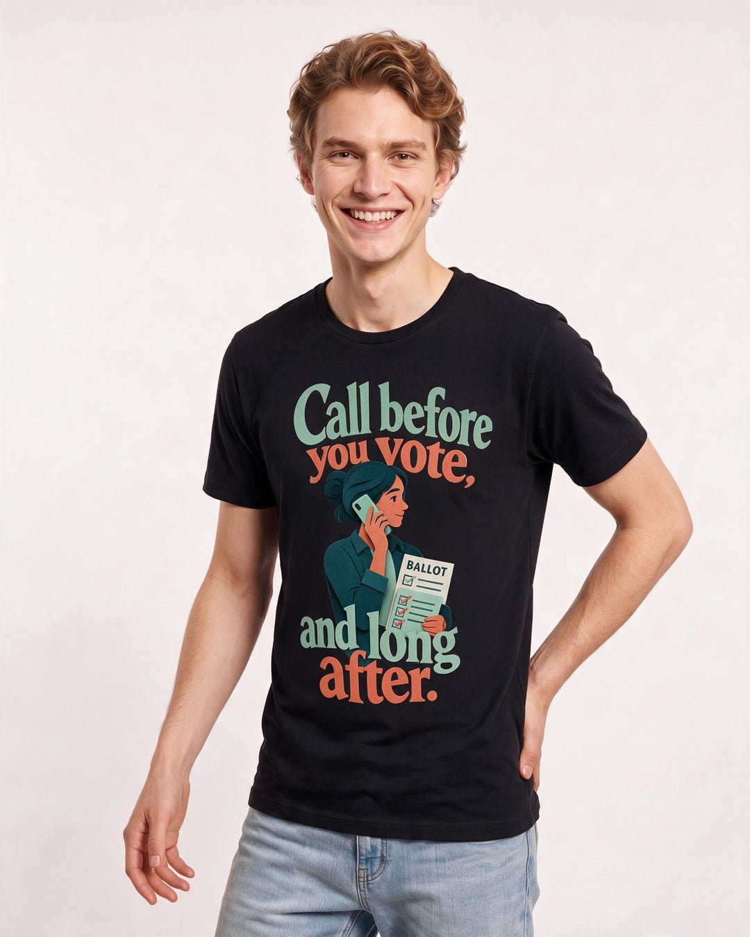Political Statement Black T-Shirt for Men – Everyday Expression Graphic Tee product image 1