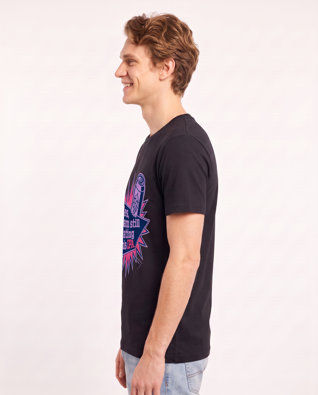 Funny Beer Men's Black T-Shirt - Yes, I am still dating this IPA. product image 2