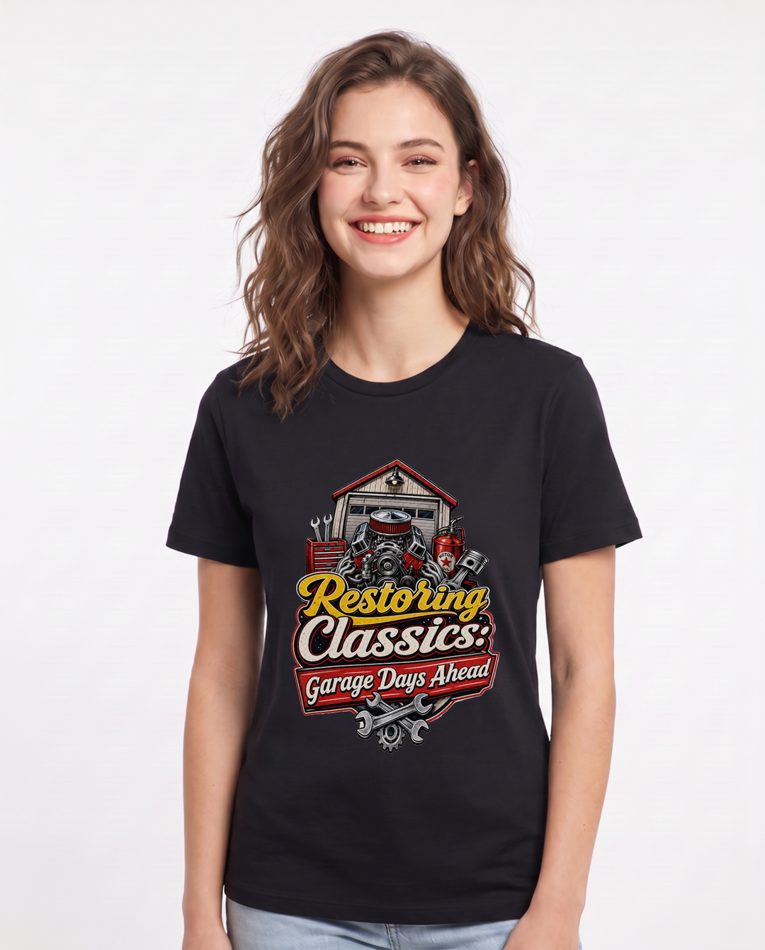 Restoring Classics: Garage Days Ahead Women's Black T-Shirt product image 2