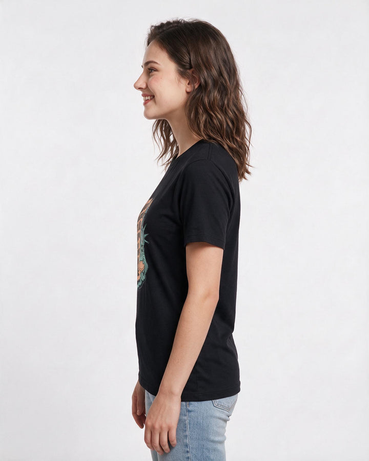 Graphic Women's Black T-Shirt - Our shared table grows when everyone product image 2