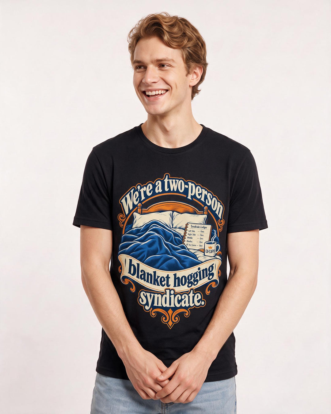 Couples Black T-Shirt for Men – Everyday Expression Graphic Tee product image 1