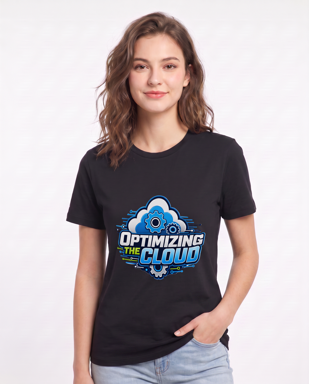 Optimizing the Cloud Women's Black T-Shirt product image 1