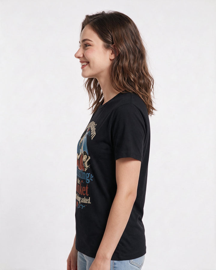 Nurse Women's Black T-Shirt – Compassion is adjusting the blanket without being asked. product image 2