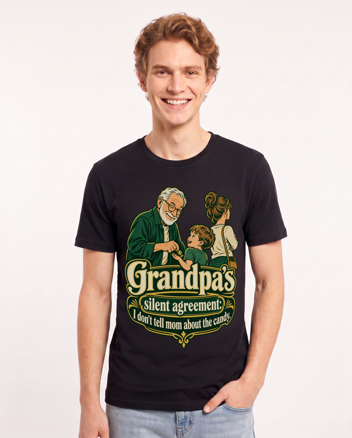 Grandparent Black T-Shirt for Men – Everyday Expression Graphic Tee product image 3