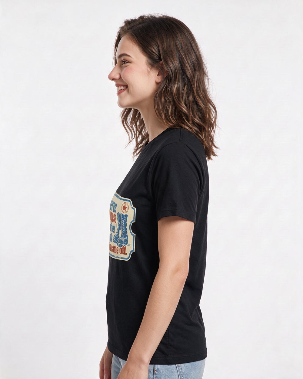 Graphic Women's Black T-Shirt - I serve a purpose long after the rank product image 2
