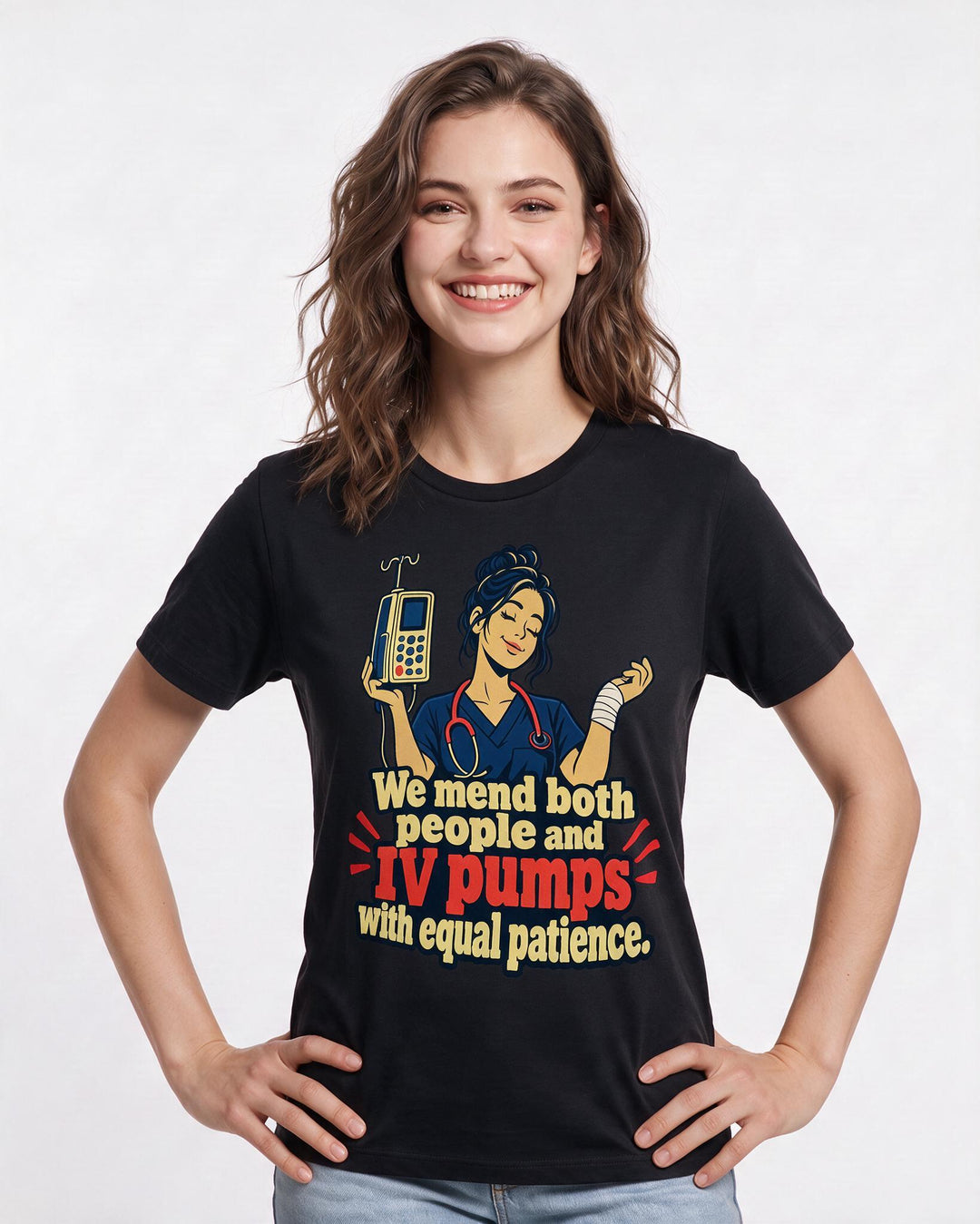 Nurse Black T-Shirt for Women – Nursing Life Graphic Tee product image 1
