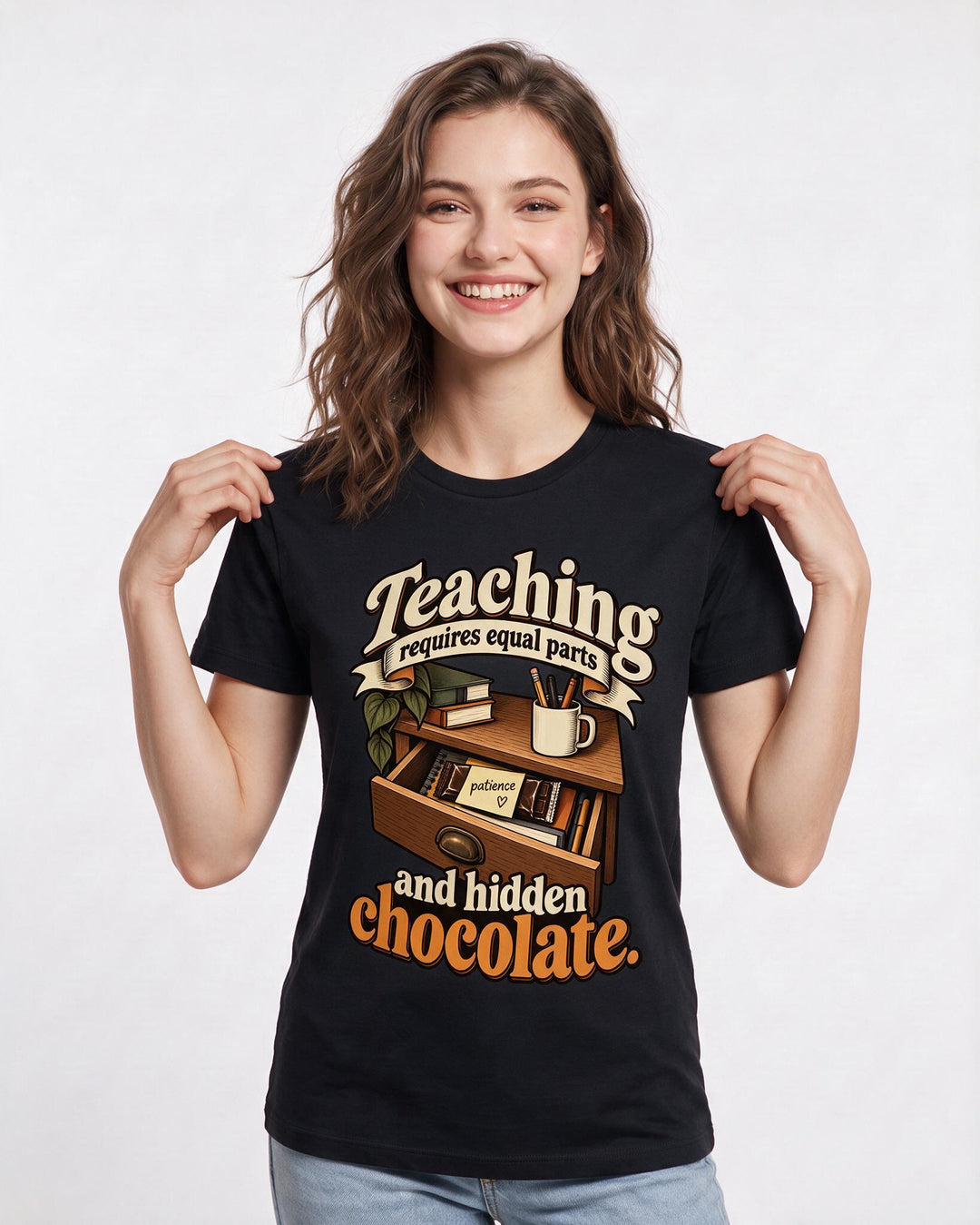 Teacher Black T-Shirt for Women – Everyday Expression Graphic Tee product image 1