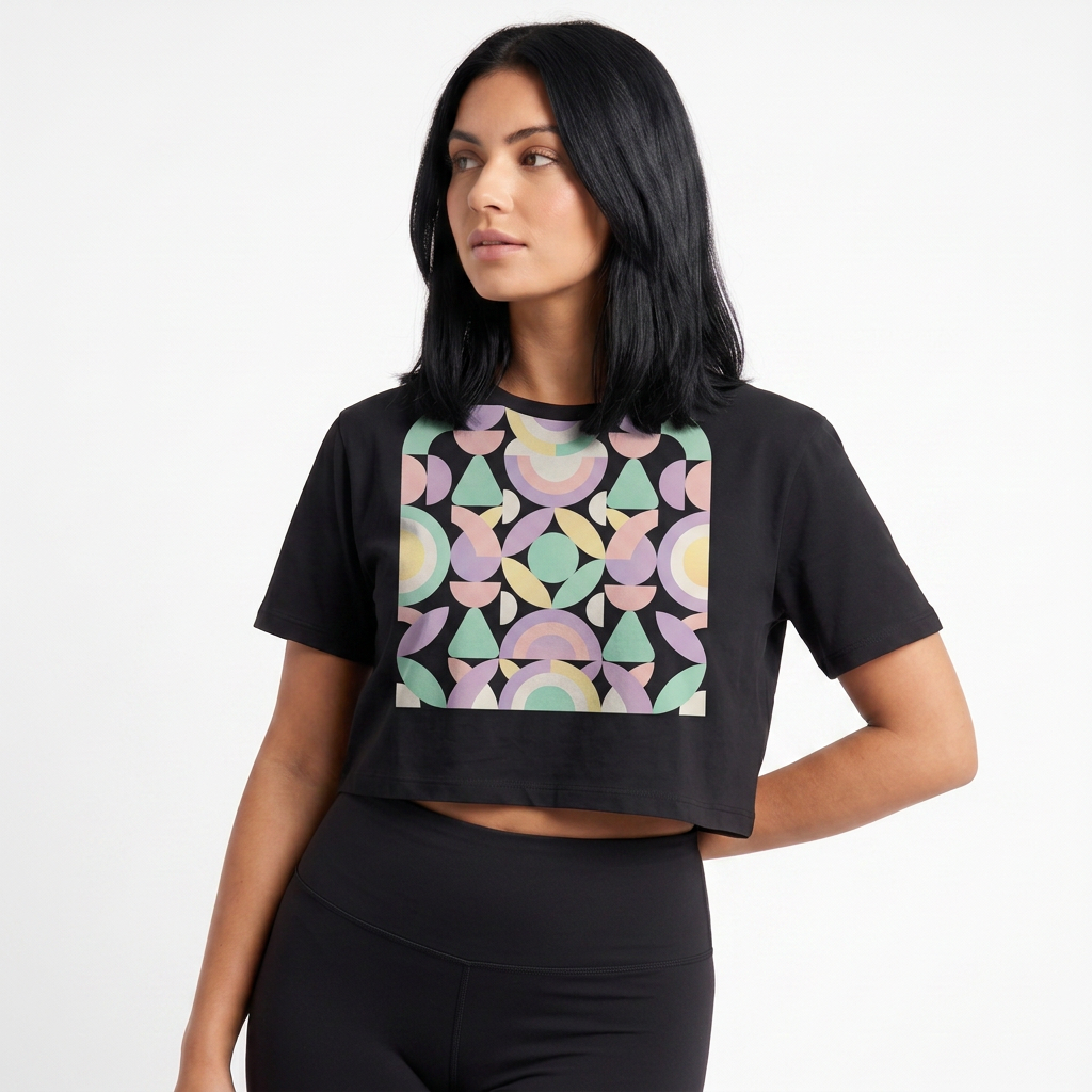 POD Cozy Casual Pattern Pillow Pillow Crop Top mockup 1