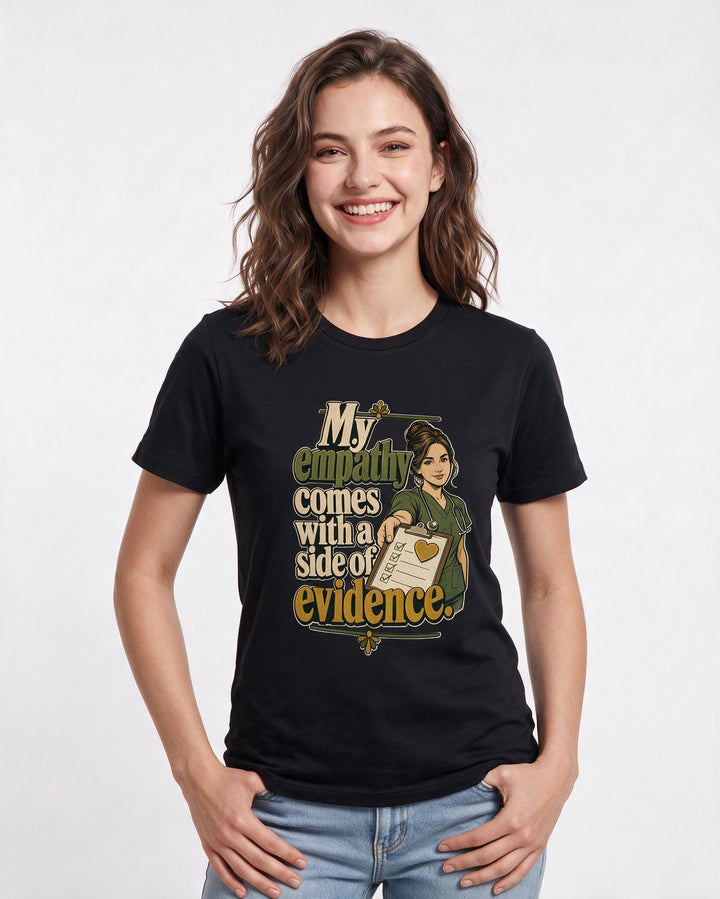 Nurse Women's Black T-Shirt – My empathy comes with a side of product image 3