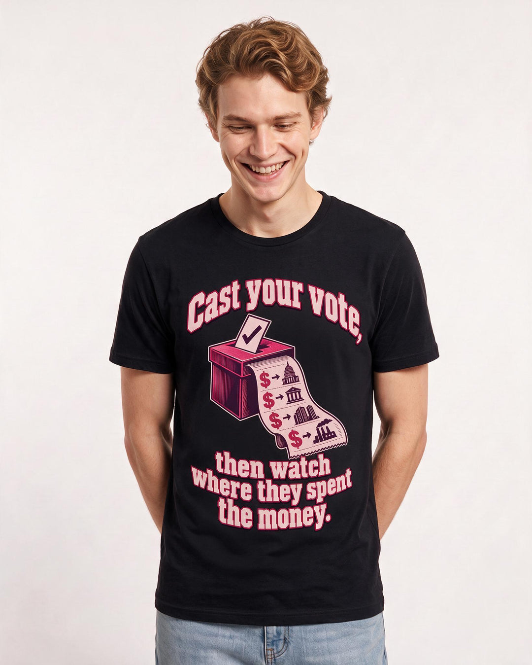 Political Statement Black T-Shirt for Men – Everyday Expression Graphic Tee product image 1