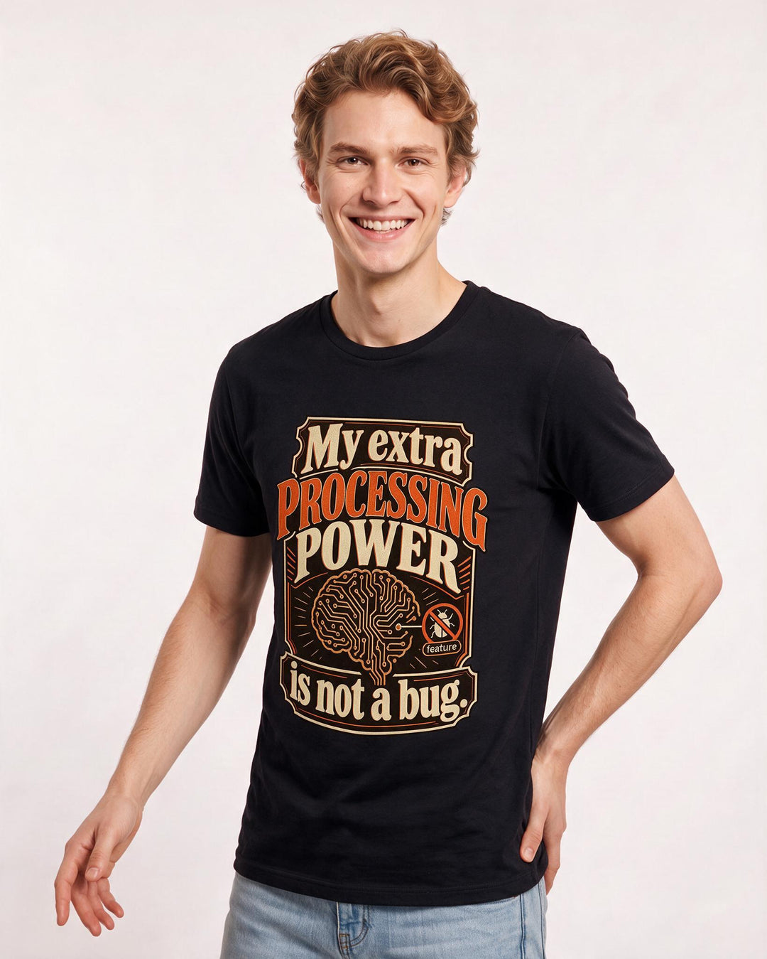 Neurodiversity Black T-Shirt for Men – Everyday Expression Graphic Tee product image 1