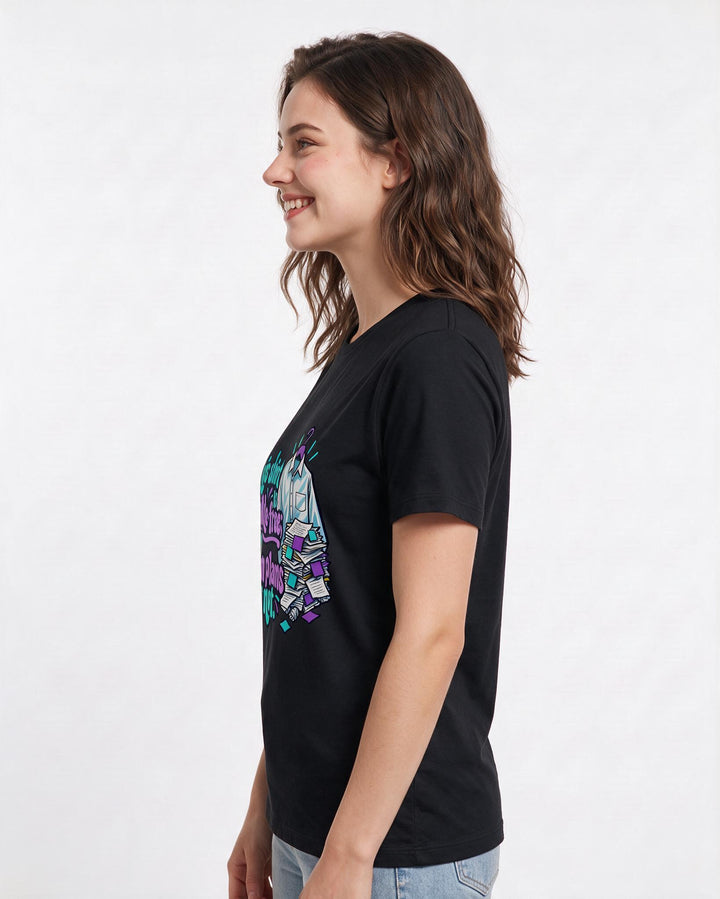Teacher Black T-Shirt for Women – Everyday Expression Graphic Tee product image 2
