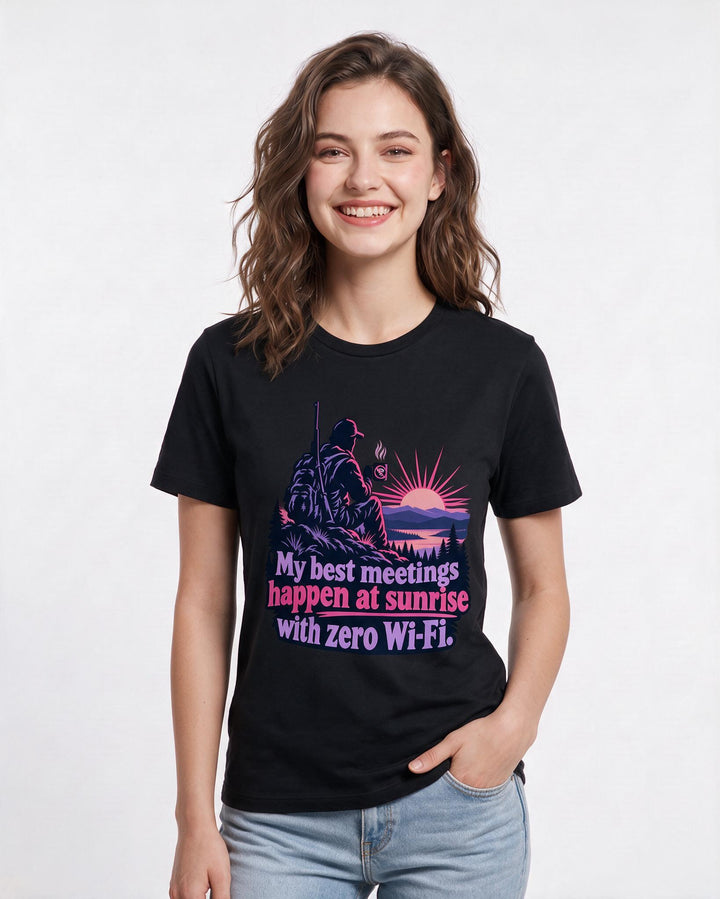Hunting Black T-Shirt for Women – Everyday Expression Graphic Tee product image 1