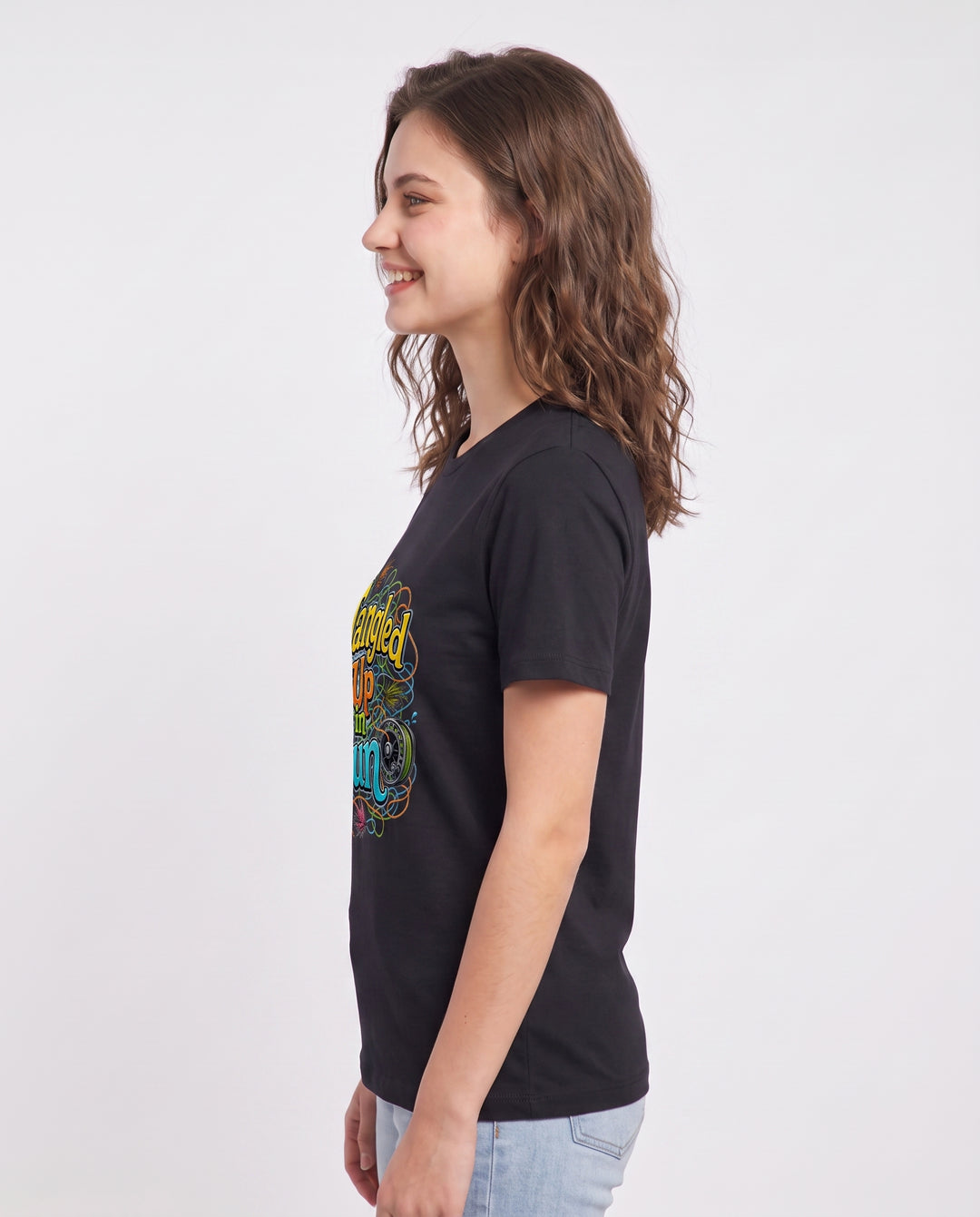 Tangled Up in Fun Women's Black T-Shirt product image 3