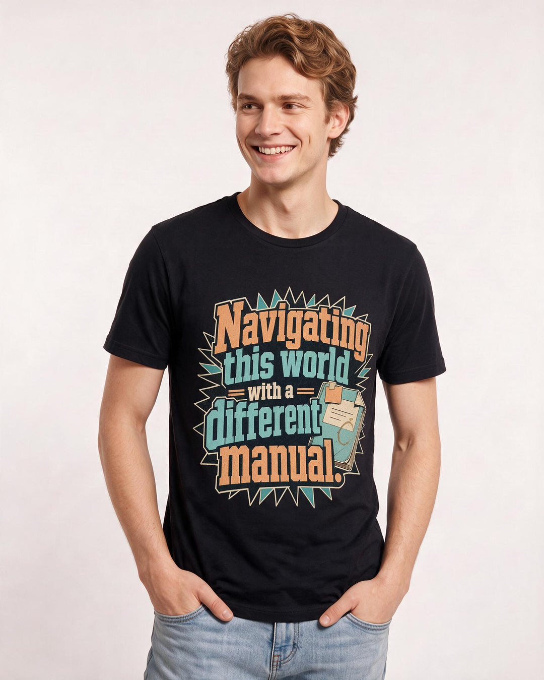 Neurodiversity Black T-Shirt for Men – Everyday Expression Graphic Tee product image 1