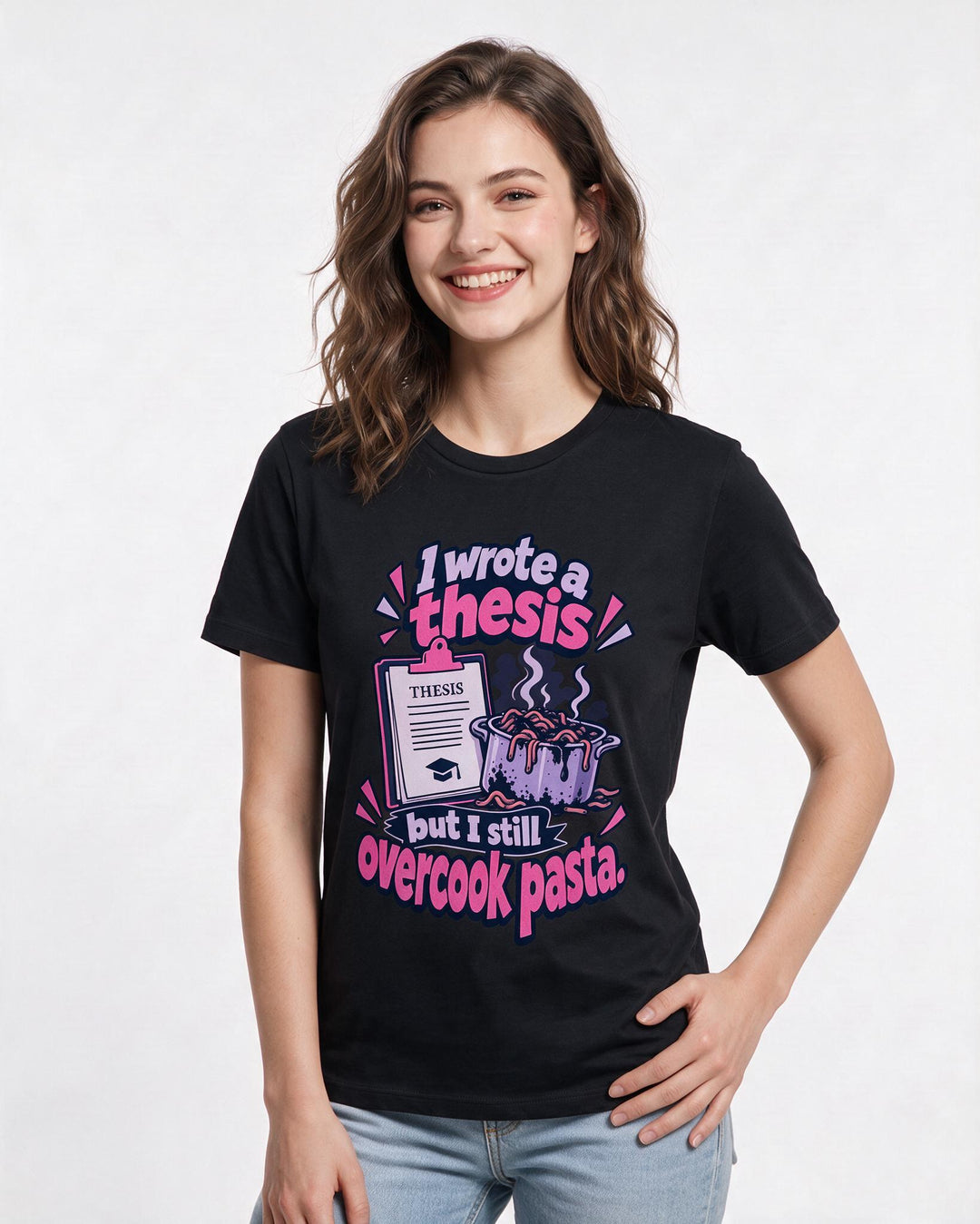 Graduation Black T-Shirt for Women – Everyday Expression Graphic Tee product image 1