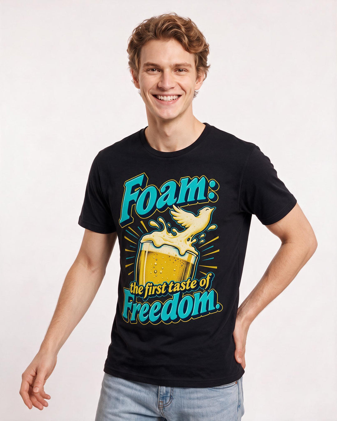 Beer Black T-Shirt for Men – Everyday Expression Graphic Tee product image 1