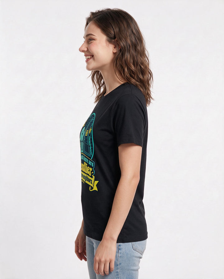Halloween Black T-Shirt for Women – Halloween Theme Graphic Tee product image 2